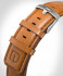 LEATHER STRAP BROWN CLASSIC - silver matte