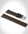 LEATHER STRAP DARK BROWN CLASSIC - silver glänzen