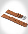 LEATHER STRAP BROWN CLASSIC - silver glossy