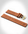 LEATHER STRAP RACING BROWN - gold glossy