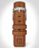 LEATHER STRAP BROWN CLASSIC - silver brushed
