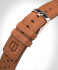LEATHER STRAP RACING BROWN - rose gold glossy