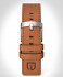 LEATHER STRAP RACING BROWN - silver matte