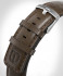 LEATHER STRAP DARK BROWN CLASSIC - silver matte