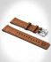 LEATHER STRAP ECRU BROWN - silver glossy