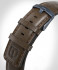 LEATHER STRAP DARK BROWN CLASSIC - blue matte