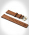 LEATHER STRAP ECRU BROWN - gold glossy
