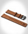 LEATHER STRAP ECRU BROWN - black matte
