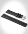 LEATHER STRAP BLACK CLASSIC - silver matte brushe