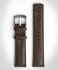 LEATHER STRAP DARK BROWN CLASSIC - silver matte