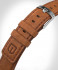 LEATHER STRAP BROWN CLASSIC - silver glossy