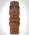 LEATHER STRAP ECRU BROWN - dark blue matte gebürs