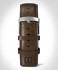 LEATHER STRAP DARK BROWN CLASSIC - silver matte