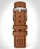 LEATHER STRAP BROWN CLASSIC - silver glossy