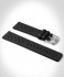 LEATHER STRAP RACING BLACK - silver matte