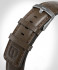 LEATHER STRAP DARK BROWN CLASSIC - gray matte