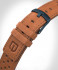 LEATHER STRAP RACING BROWN - dark blue matte gebü